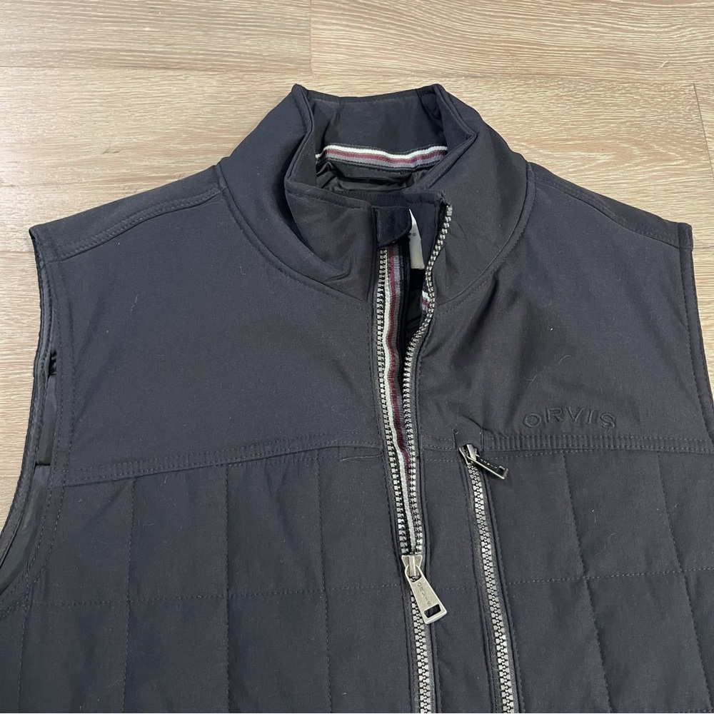 Orvis Men’s Quilted Full Zip Up Front Vest Black Size L - Picture 3 of 9